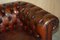 Canapés Gentlemans Chesterfield Antiques en Cuir Marron, Set de 2 11