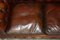 Antique Gentlemans Chesterfield Sofas in Brown Leather, Set of 2, Image 8