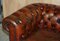 Antique Gentlemans Chesterfield Sofas in Brown Leather, Set of 2, Image 10