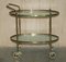 Art Deco Frosted Glass & Polished Brass Drinks Trolley, 1920s, Image 3