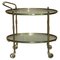 Art Deco Frosted Glass & Polished Brass Drinks Trolley, 1920s 1