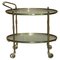 Art Deco Frosted Glass & Polished Brass Drinks Trolley, 1920s, Image 1