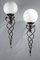 Art Deco Wrought Iron Sconces, 1989, Set of 2, Image 6