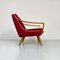 Italian Wood and Cotton Armchairs by Knoll, 1960s, Set of 2, Image 12