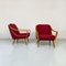 Italian Wood and Cotton Armchairs by Knoll, 1960s, Set of 2 15