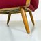 Italienische Armlehnstühle aus Holz & Baumwolle von Knoll, 1960er, 2er Set 6