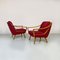 Italian Wood and Cotton Armchairs by Knoll, 1960s, Set of 2, Image 14