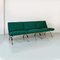 Italienisches modernes Sofa aus Stahl & grüner Baumwolle, 1970er 4