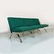 Italienisches modernes Sofa aus Stahl & grüner Baumwolle, 1970er 5