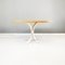 Italian Modern Round Dining Table in White Metal and Wood, 1970s 2