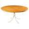 Italian Modern Round Dining Table in White Metal and Wood, 1970s 1