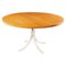 Italian Modern Round Dining Table in White Metal and Wood, 1970s, Image 1