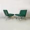Italienische moderne Sessel aus Stahl & grüner Baumwolle, 1970er, 2er Set, zugeschrieben Gastone Rinaldi 17