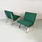 Italian Modern Steel and Green Cotton Lounge Chairs attributed to Gastone Rinaldi, 1970s, Set of 2 18