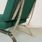 Italian Modern Steel and Green Cotton Lounge Chairs attributed to Gastone Rinaldi, 1970s, Set of 2, Image 10