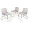 Italian Modern Chromed Metal & Cotton Sof Sof Chairs attributed to Enzo Mari for Driade, 1980s, Set of 3 1