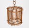 French Round Ceiling Light in Bamboo and Rattan by Louis Sognot, 1960s 12