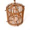 French Round Ceiling Light in Bamboo and Rattan by Louis Sognot, 1960s 15