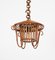 Lampada da soffitto rotonda in bambù e vimini di Louis Sognot, Francia, anni '60, Immagine 3