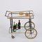 Brass and Black Lacquered Wood Bar Cart attributed to Cesare Lacca, Italy, 1950s 2