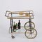 Chariot de Bar en Laiton et Bois Laqué Noir attribué à Cesare Lacca, Italie, 1950s 2