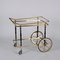 Brass and Black Lacquered Wood Bar Cart attributed to Cesare Lacca, Italy, 1950s 4