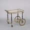 Brass and Black Lacquered Wood Bar Cart attributed to Cesare Lacca, Italy, 1950s 15