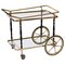 Brass and Black Lacquered Wood Bar Cart attributed to Cesare Lacca, Italy, 1950s, Image 1