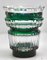 Art Deco Green Cut-to-Clear Crystal Vase from Val Saint-Lambert, 1950s 2