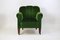 Club chair Art Déco in velluto verde, Francia, 1940, Immagine 2