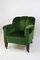 Club chair Art Déco in velluto verde, Francia, 1940, Immagine 4