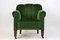 Club chair Art Déco in velluto verde, Francia, 1940, Immagine 5