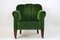 Sillón Club francés Art Déco de terciopelo verde, 1940, Imagen 5