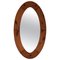 Large Swedish Oval Wall Mirror in Pine from Glasmäster Markaryd, 1960s 1