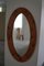 Large Swedish Oval Wall Mirror in Pine from Glasmäster Markaryd, 1960s 3