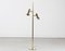 Scandinavian Brass and Lacquered Floor Lamp with Adjustable Shades, 1970s 2