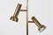 Scandinavian Brass and Lacquered Floor Lamp with Adjustable Shades, 1970s 4