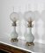 19th Century Napoleon III Oil Table Lamps in Celadon and Bronze, Set of 2 3