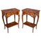 Louis XV Style French Marquetry Side Tables or Nightstands, 1890s, Set of 2 1