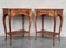 Louis XV Style French Marquetry Side Tables or Nightstands, 1890s, Set of 2 2
