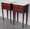 20th Century Louis XVI Style Marble, Bronze and Walnut Nightstands, 1920, Set of 2 6