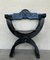 19th Century Carved Walnut & Tooled Leather Savonarola Chairs, 1890, Set of 2 5