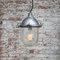 Lampe à Suspension Industrielle Vintage en Métal Argenté et Verre Transparent 5