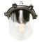 Vintage Industrial Silver Metal and Clear Glass Pendant Light, Image 2