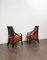 Art Déco Armchair in Wood, Velvet and Brass, Italy, 1930s, Set of 10 9