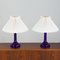 Deep Blue Table Lamps by Holmegaard for Le Klint, Denmark, 1970s, Set of 2 4