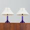 Deep Blue Table Lamps by Holmegaard for Le Klint, Denmark, 1970s, Set of 2 1