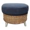 Ottoman with Steel Legs and Faux Rattan, 1980s 7