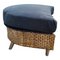 Ottoman with Steel Legs and Faux Rattan, 1980s 3