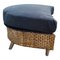 Ottoman with Steel Legs and Faux Rattan, 1980s, Image 3